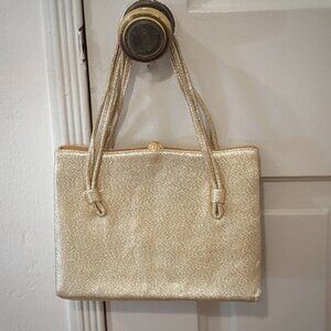 RARE! 50s Vintage Gold Lurex AFTER FIVE Frame Evening Handbag